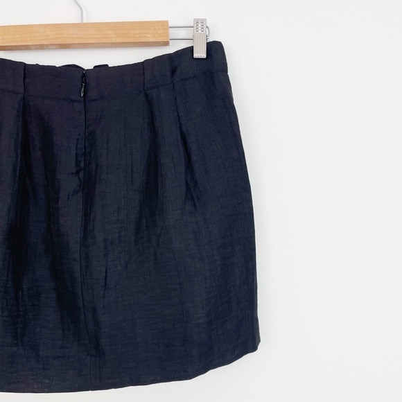 J. Crew Black Linen Charter Mini Skirt Size 2 - Picture 8 of 9